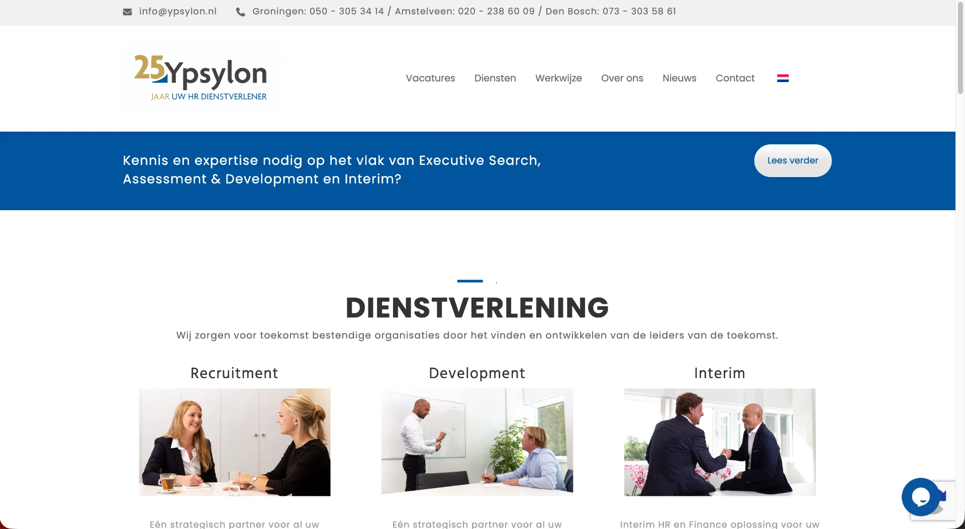 Homepage van Ypsylon, gemaakt door AESLY